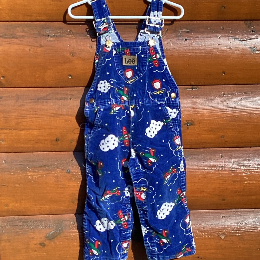 Vintage Lee Corduroy OVERALLS AIRPLANES ✈️ 24 Months EVC